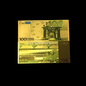 Tamaño personalizado es aceptable regalo 100 Euro plateado 24 k gold foil billetes - Product Image 5
