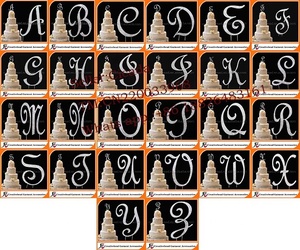 Crystal Rhinestone Covered Monogram Letter D <strong>Initial</strong> Wedding <strong>Cake</strong> <strong>Topper</strong> - Product Image 5
