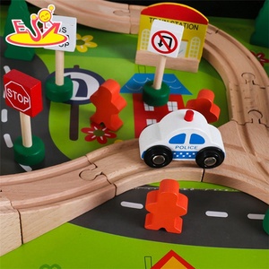 2023 personalizable 90PCS Pink Wooden Train Set Table Educational Slot Toys para niños W04C009B - Product Image 6