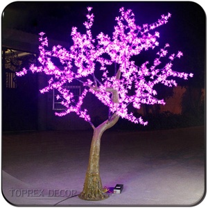 Toprex Commercial RVB Changement de couleur <span class=keywords><strong>LED</strong></span> <span class=keywords><strong>Arbre</strong></span> de fleurs de <span class=keywords><strong>cerisier</strong></span> Éclairage émettant vert clair pour les festivals en plein air - Product Image 2