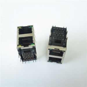 Che chắn/Thông Qua Các Lỗ Mức Tăng Gấp Đôi 2*1 cổng <span class=keywords><strong>RJ45</strong></span> Modular <span class=keywords><strong>Jack</strong></span> với LED Ind Nhiệt Độ - Product Image 3