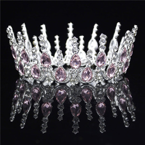 Barocco Oro Sposa Corona Della Regina Re Grande Corona <span class=keywords><strong>Tiara</strong></span> Prom <span class=keywords><strong>Diadema</strong></span> monili dei capelli Da Sposa Diademi <span class=keywords><strong>e</strong></span> Corone Fascia Dei Capelli OrnaJewelry - Product Image 6