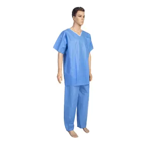 Vestido de algodão descartável, fornecedores da china preço baixo sms hospital paciente vestido