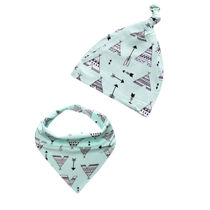Racconti per bambini all'ingrosso 2 pezzi bavaglini e cappelli stampati per neonati <span class=keywords><strong>accessori</strong></span> per neonati - Product Image 3