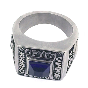 Perhiasan Cincin Pria Ramah Lingkungan, Cincin Batu Biru <span class=keywords><strong>SS925</strong></span>
