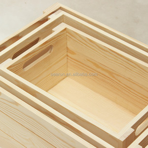 Recycled Material Wooden Storage Boxes , Wooden Crates