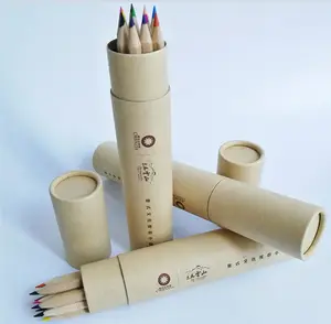 Colour Pencil Customized Logo Hot Sales School Student Kids Promotion 6 Pieces And 12 Pieces Colored Pencil Set