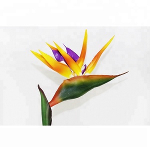 Fiori artificiali uccello del paradiso stelo lungo vero tocco fiori artificiali per la decorazione del soggiorno di casa - Product Image 4