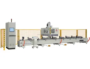 4 แกนแนวนอนและแนวตั้งศูนย์เครื่องจักรกล CNC เครื่องสำหรับโปรไฟล์อลูมิเนียม