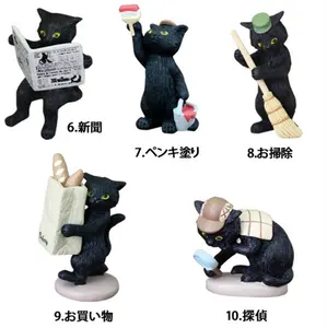 Japon zakka decole fransız kedi reçine dekorasyon mikro manzara Decole kedi dolma sahne