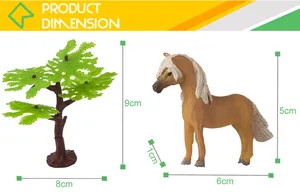 Silicone động vật thực tế mềm thiết lập thu nhỏ nhựa đồ chơi ngựa