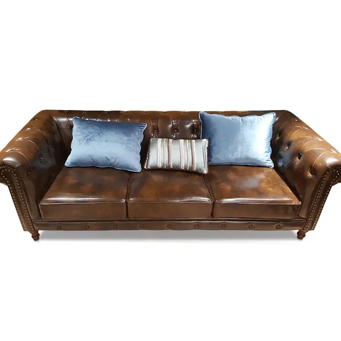 American style leather Chesterfield sofa