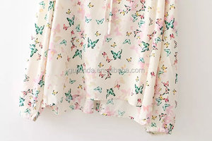 Bán Buôn Vải Voan Bướm Dài Tay Áo Áo Tops - Product Image 6