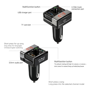 BT Lecteur MP3 Mains Libres <span class=keywords><strong>Voiture</strong></span> Kit + Double USB Chargeur + Transmetteur FM avec USB MP3 LCD Chargeur De <span class=keywords><strong>Voiture</strong></span> - Product Image 6