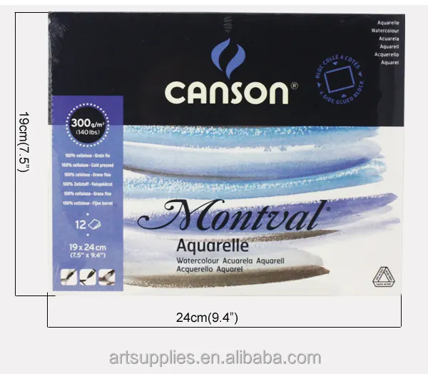 12 ورقة Canson 300gsm لوحة ألوان مائية ورقة اللوحة