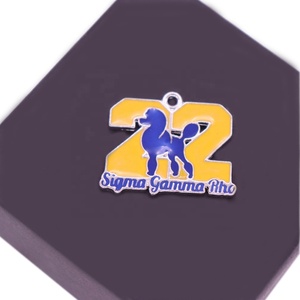 New Custom Design In Metallo Dello Smalto Della Lega SGRHO Sigma Gamma Rho Barboncino Fascino Sorority Etichetta Pendente Associazione Dei Monili - Product Image 4