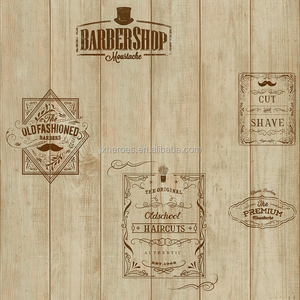 Impermeabile In Legno Naturale Effetto Carta Da Parati per Barbiere - Product Image 2