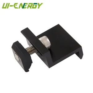 Black solar extruded aluminum clamp with bolt and nut solar clamp solar mounting system