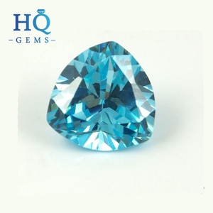 HQ taşlar trilyon kesim 3X3-10X10mm kübik zirkonya taş açık mavi <span class=keywords><strong>Topaz</strong></span>