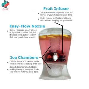ZNK00019 Distributeur de boissons réfrigérées en plastique acrylique cristallin de 2 gallons avec noyau de glace et infuseur à fruits - Product Image 4