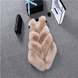 Neue Mode Großhandel Grau Pelz Weste Frau Winter Warm Echte Fuchs Pelz Weste