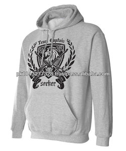 Sweat à capuche imprimé gris 100% coton et sweat d'hiver pour homme Design confortable avec capuche - Product Image 1