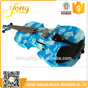 Bleu Fleur Décoratif En Bois <span class=keywords><strong>Massif</strong></span> Violon TL-1204 - Product Image 1