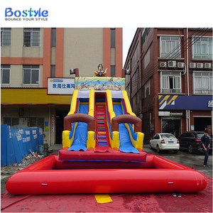 Sân sau trẻ em chơi màu xanh lá cây <span class=keywords><strong>Inflatable</strong></span> hồ bơi nước <span class=keywords><strong>Slide</strong></span> | nhỏ PVC <span class=keywords><strong>Inflatable</strong></span> trượt nước với hồ bơi thương mại sử dụng CE chứng nhận - Product Image 1