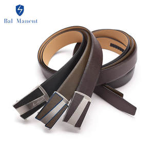 Boucle Américain Fait En Cuir <span class=keywords><strong>Ceintures</strong></span> Pour Hommes En Cuir Noir Et Brun, <span class=keywords><strong>Ceintures</strong></span> Pour Hommes <span class=keywords><strong>Sans</strong></span> Boucle - Product Image 2