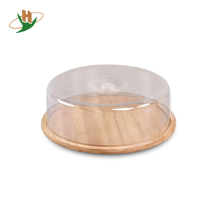 De bambú pan Junta cortadora de queso bandeja con tapa transparente - Product Image 1