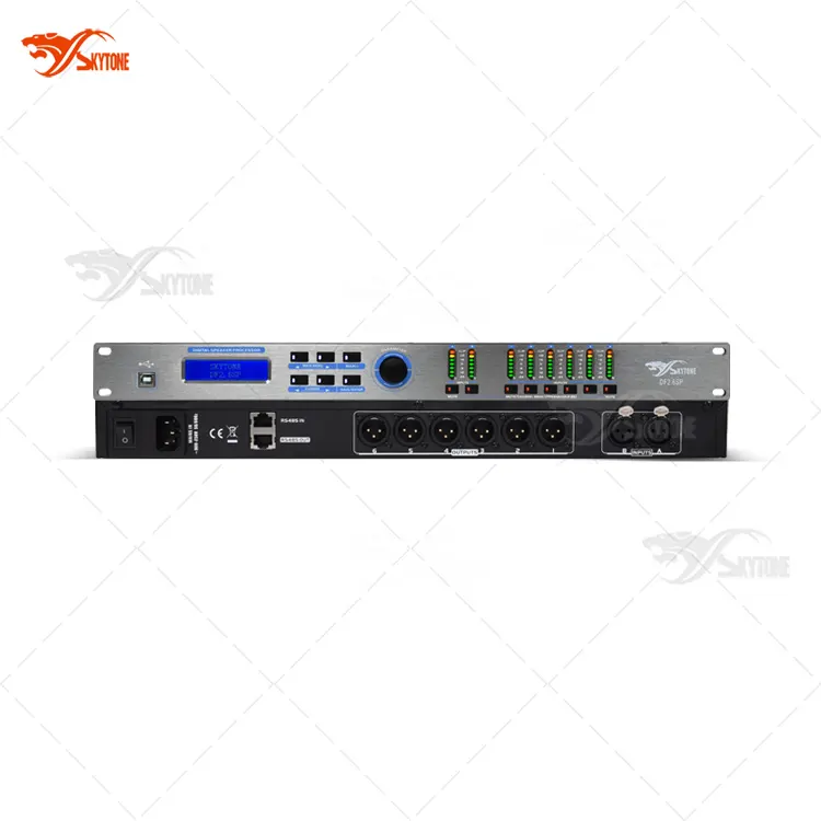 DF2.6SP 2 input 6 output dj Sound processor, pro Audio Compressor / limiter, Audio Equalizer
