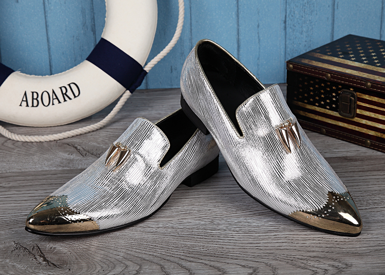 men's silver dress shoes Men Dress Shoe MSD -Eme Silver Men Suits Direct