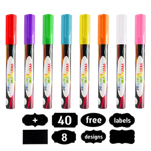 Spidol Kapur Cair, 12 Warna Jendela Premium Pena Neon Papan Tulis, Termasuk 2 Warna Metalik - Product Image 4