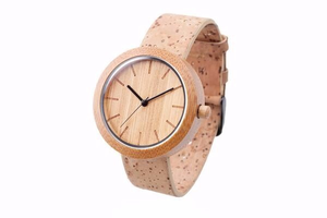 Venta al por mayor de Relojes de Madera Reloj de Bambú Barato Japón Movimiento Banda de Corcho Reloj de Madera Hombres - Product Image 3