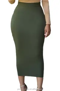 Jupe Longue Maxi Moulante Taille Haute Femme Chic Décontractée Style Rétro Printemps Été Idéale pour le Bureau E71188 - Product Image 4