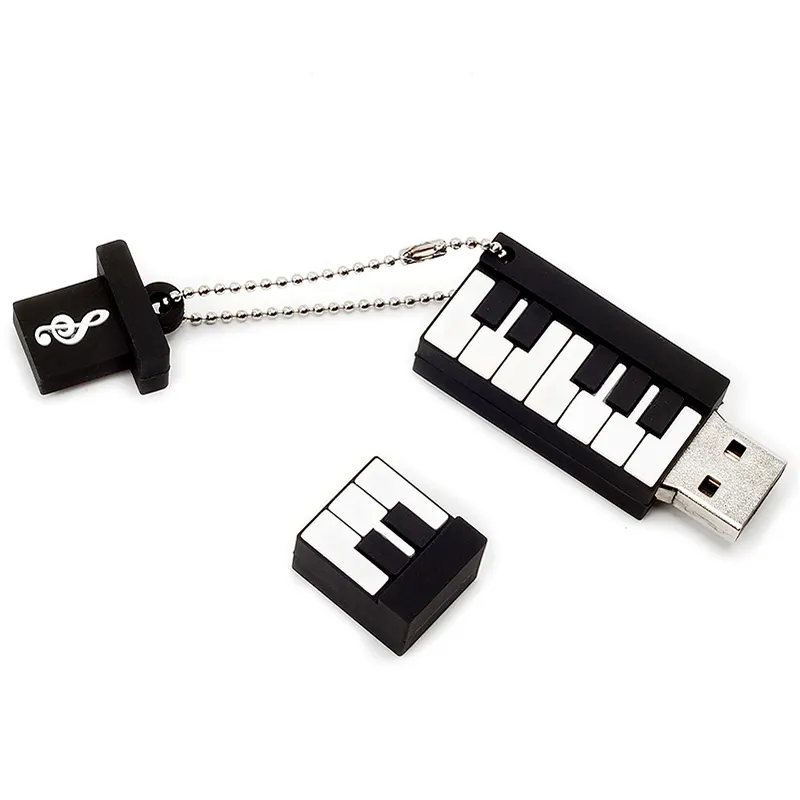 Dessin animé Piano Conception USB Flash Drive 3.0 8GB 64GB PVC Pen Drive Memory Stick Cadeau Mélomanes Promotionnel Pendrive 2.0 1GB 4GB