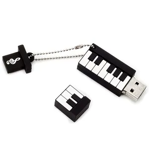 Flash Drive USB desain Piano kartun, pena Drive PVC 3.0 8GB 64GB, stik memori hadiah pecinta musik Promosi Pendrive 2.0 1GB 4GB