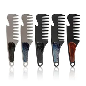 Portable Pocket Moustache Comb Unbreakable Stainless Steel Metal Beard Comb For Men