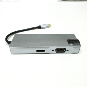 8 en 1 <span class=keywords><strong>USB</strong></span> 3.1 Type <span class=keywords><strong>C</strong></span> vers <span class=keywords><strong>USB</strong></span> 3.0 Hub <span class=keywords><strong>Hdmi</strong></span> 4K <span class=keywords><strong>VGA</strong></span> Hub Gigabit Ethernet Rj45 Lan <span class=keywords><strong>Adaptateur</strong></span> AVEC Lecteur de Carte pour Macbook Pro PD Port - Product Image 5