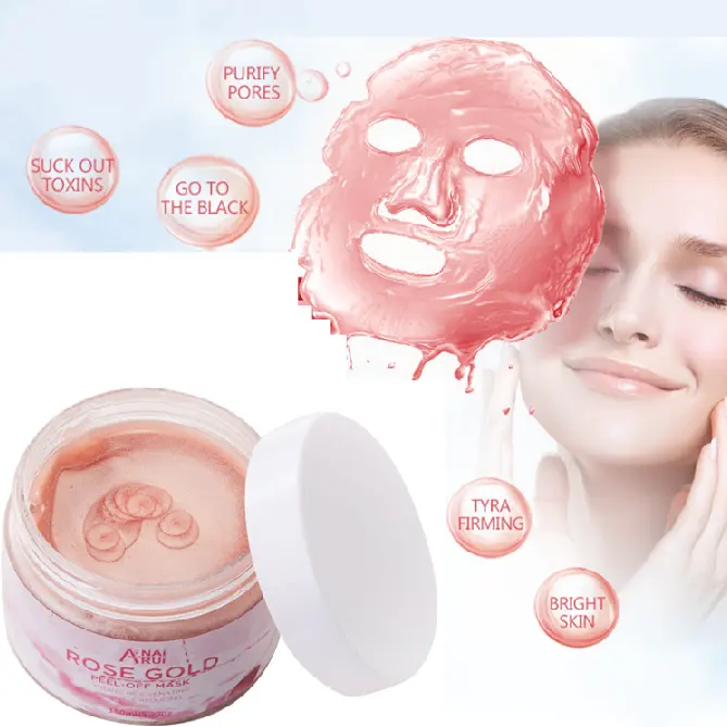 Natuur Bloem Rose Crystal Collageen Poeder Kristal Masker Pure Rose Gold Peel Off Anti Leeftijd En Lift Facial Gezichtsmasker