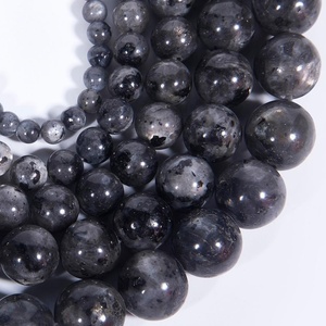 Natuurlijke gladde Larvikiet Zwarte Labradoriet edelsteen losse kralen voor het maken van sieraden handgemaakte ambachten 4mm 6mm 8mm 10mm 12mm 14mm - Product Image 3