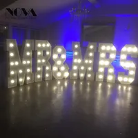 2021 светящиеся Гигантские буквы, водонепроницаемые Свадебные Лампы Mr и Mrs, большой светодиодный знак