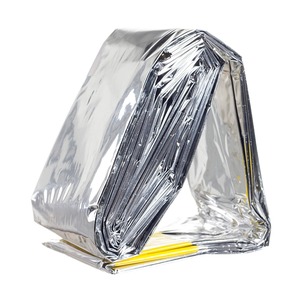 Supervivencia Mylar Térmico 64 "X 87" <span class=keywords><strong>Saco</strong></span> <span class=keywords><strong>de</strong></span> <span class=keywords><strong>dormir</strong></span> <span class=keywords><strong>de</strong></span> emergencia para 2 personas Foil Primeros auxilios Bivy Bag para acampar al aire libre Senderismo Emergencia - Product Image 2