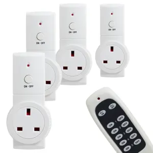 UK 4+1 433.92 Mhz smart wireless Remote Control Socket switch