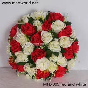 혼합 색상 공장 가격 인공 빨간색과 흰색 결혼식 인공 꽃 결혼식 장식 야외 실크 식물 [(MFL-009