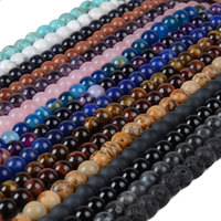 Großhandel Lapis Lazuli Rosenquarz Amethyst Achat Tigerauge Natursteinperlen für Armbänder Halsketten Schmuckherstellung