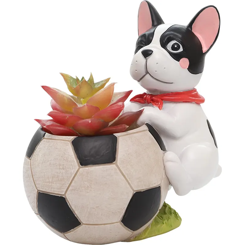 Roogo Pot Bunga Anjing Resin Modern Mini Kartun Anjing