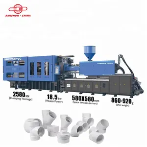 SANSHUN Macchine 258ton Pvc Macchina di Stampaggio A Iniezione Per La Vendita di Tubo IN PVC Macchina di Stampaggio A Iniezione