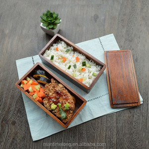 Boîte à déjeuner japonaise en bois, bento en bois à Double pont pour les enfants, contenant pour aliments, ml - Product Image 3