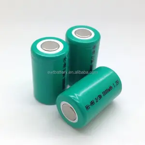 镍氢 2/3a 1100 mah 电池组可充电 nimh 2/3a 电池 1.2 v 1000 mah 2/3 a